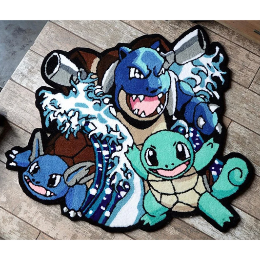 Tufted Blastoise Evolution Custom Rug, Front View