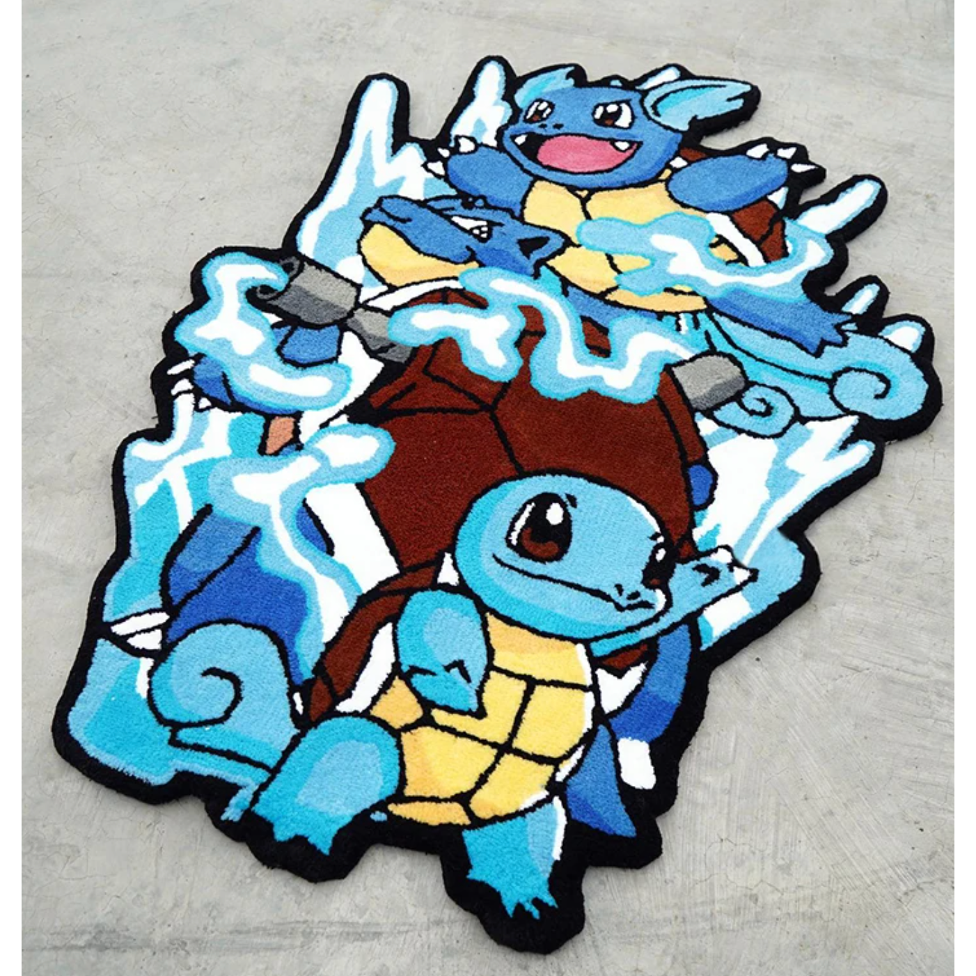 Blastoise Evolution Custom Rug, Front View