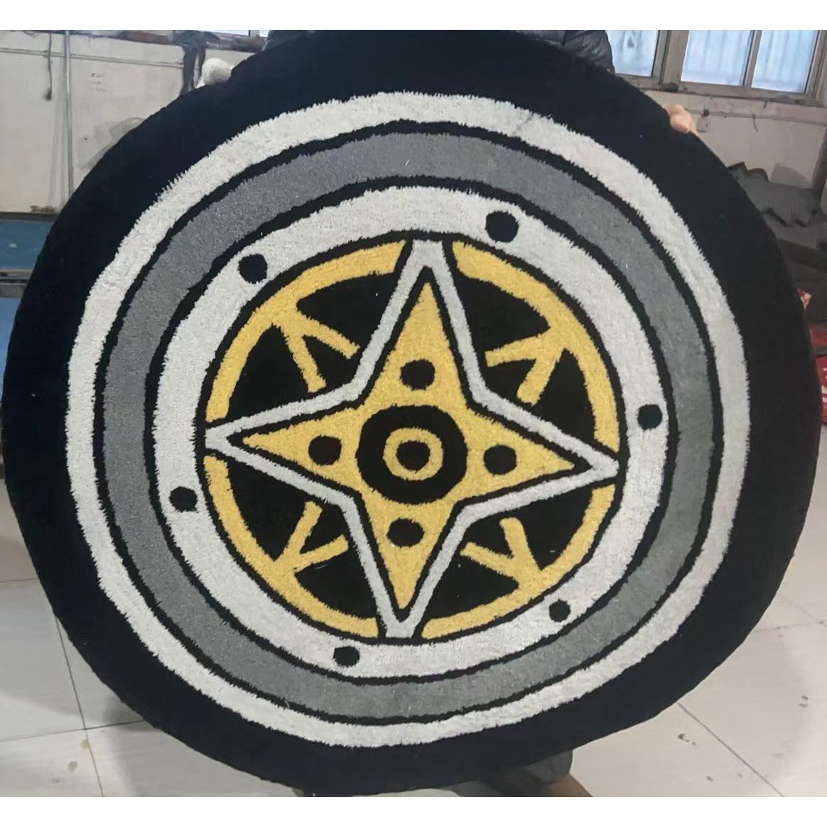 Car Rims Custom Rug, Front Side