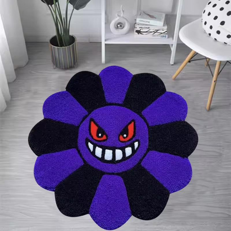 Gengar Flower Custom Rug, Front Side