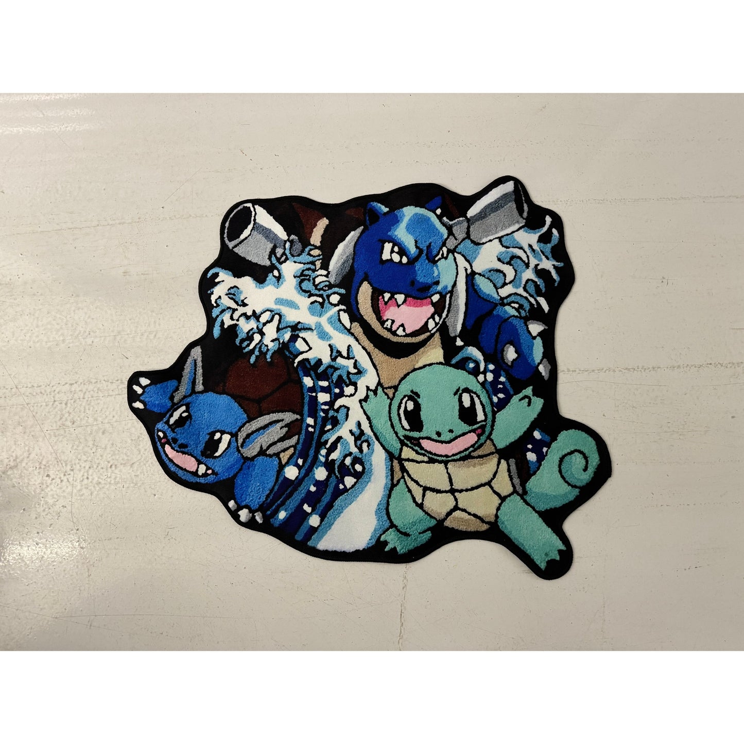 Printed Blastoise Evolution Custom Rug, Front View