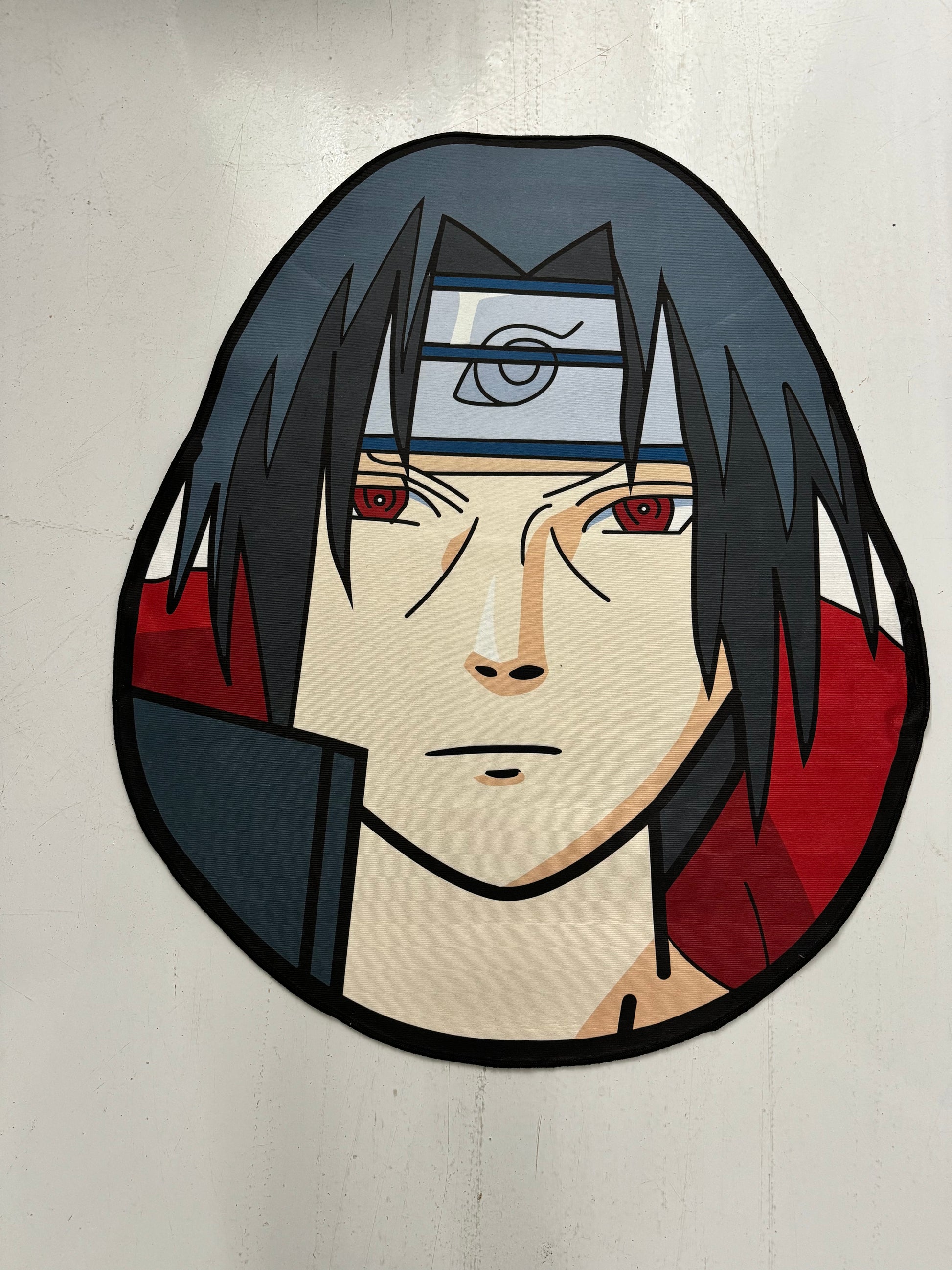 Printed Itachi Head Custom Rug, Front Side