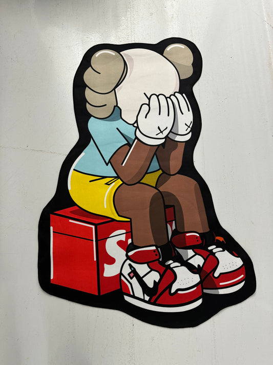 Printed Crying KAWS Custom Rug, Front Side