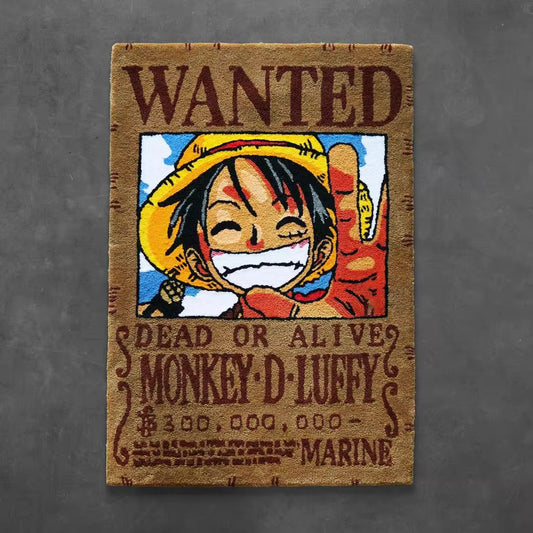 Wanted Luffy Custom Rug, Front Side