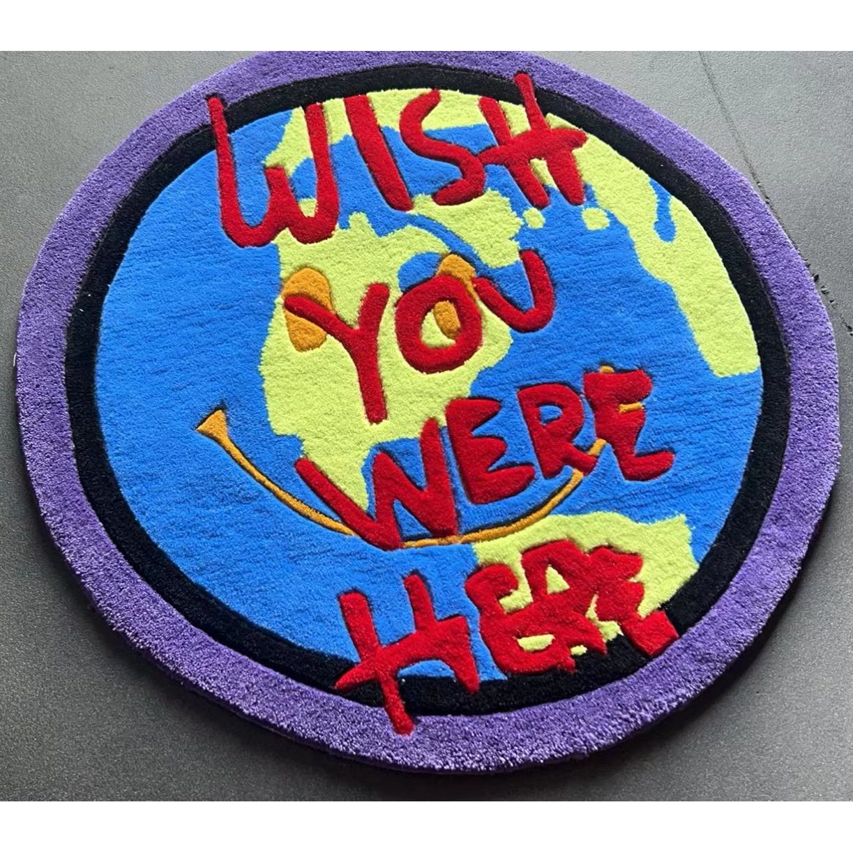 Wish You Were ere Custom Rug, Front Side, Tufted Custom Rug