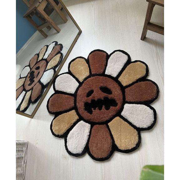 Withered Flower Custom Rug, Front Side