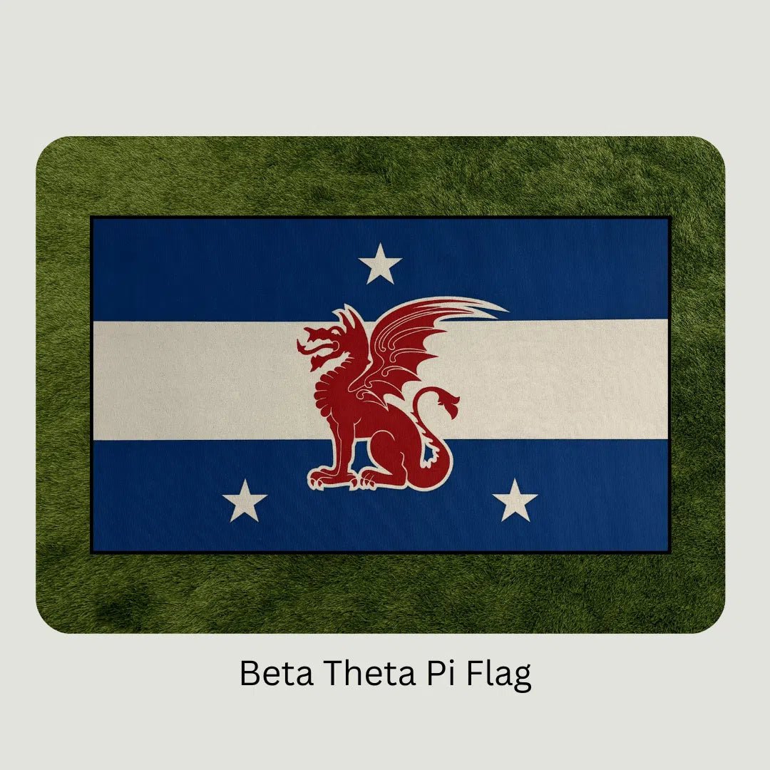 Beta Theta Pi Custom Fraternity Rug – Dragon Flag Design - Custom Rug | Sirenicate Rugs