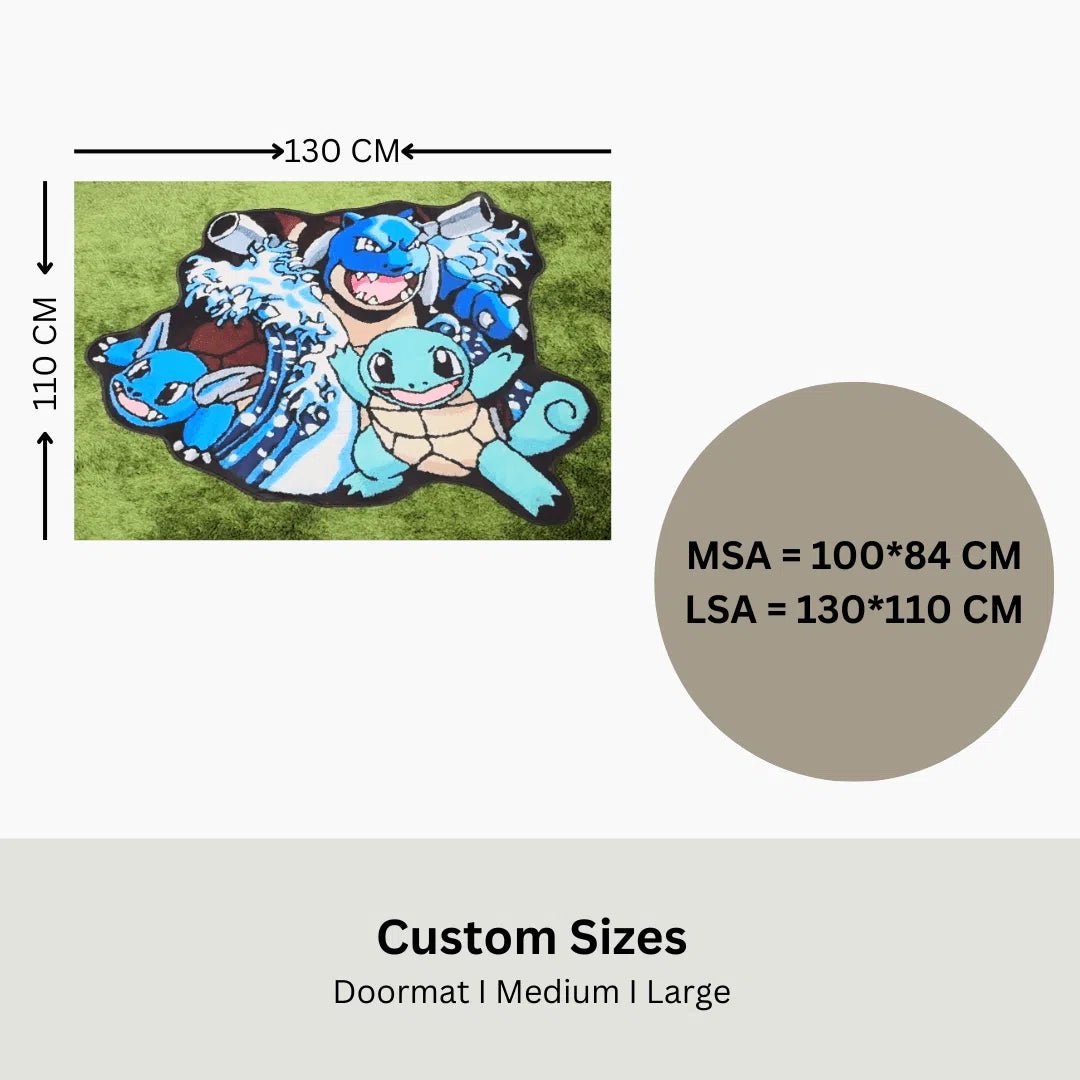 Blastoise Evolution 1 Rug - Custom Rug | Sirenicate Rugs