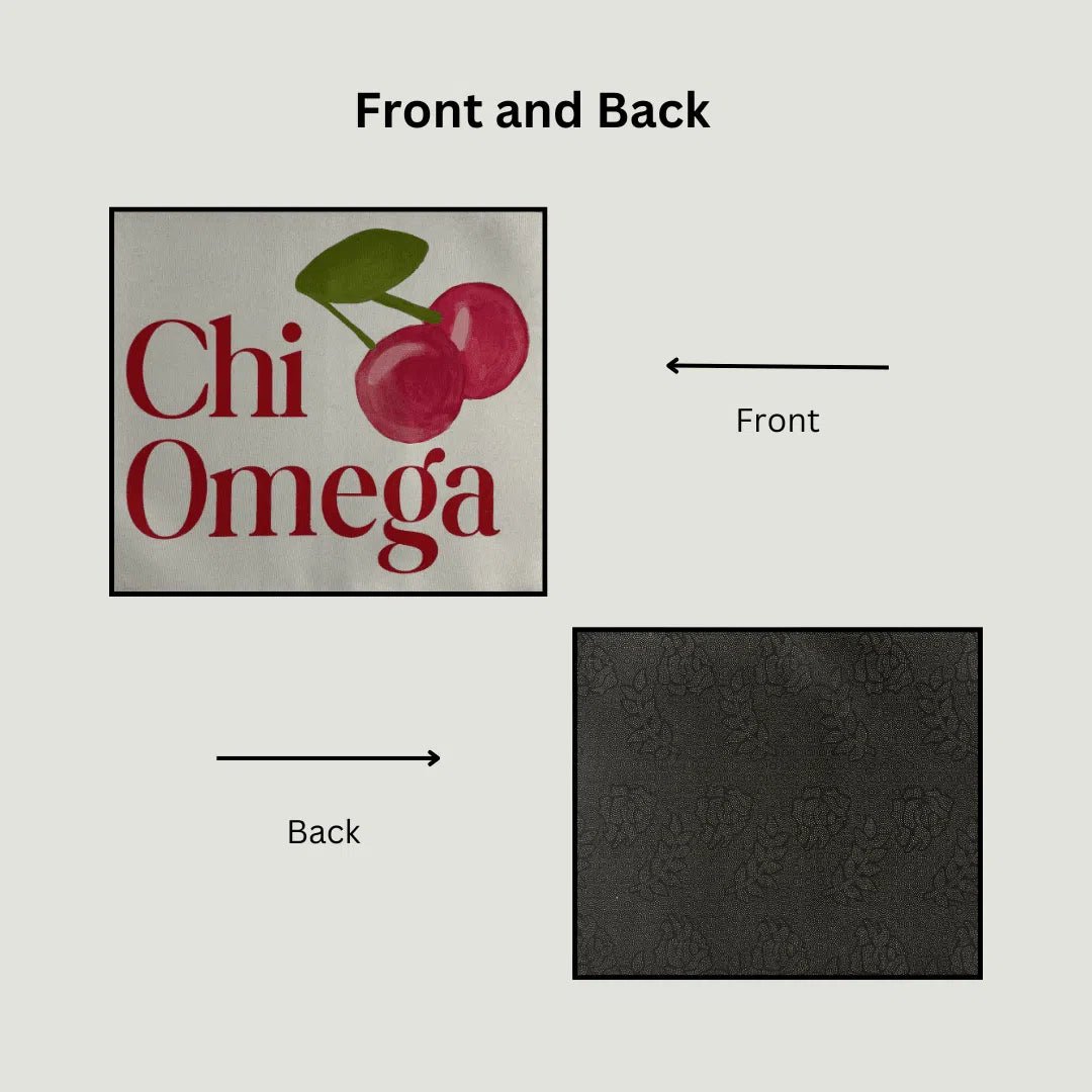 Chi Omega Custom Sorority Rug – Official Sorority Design with Cherry Motif - Custom Rug | Sirenicate Rugs