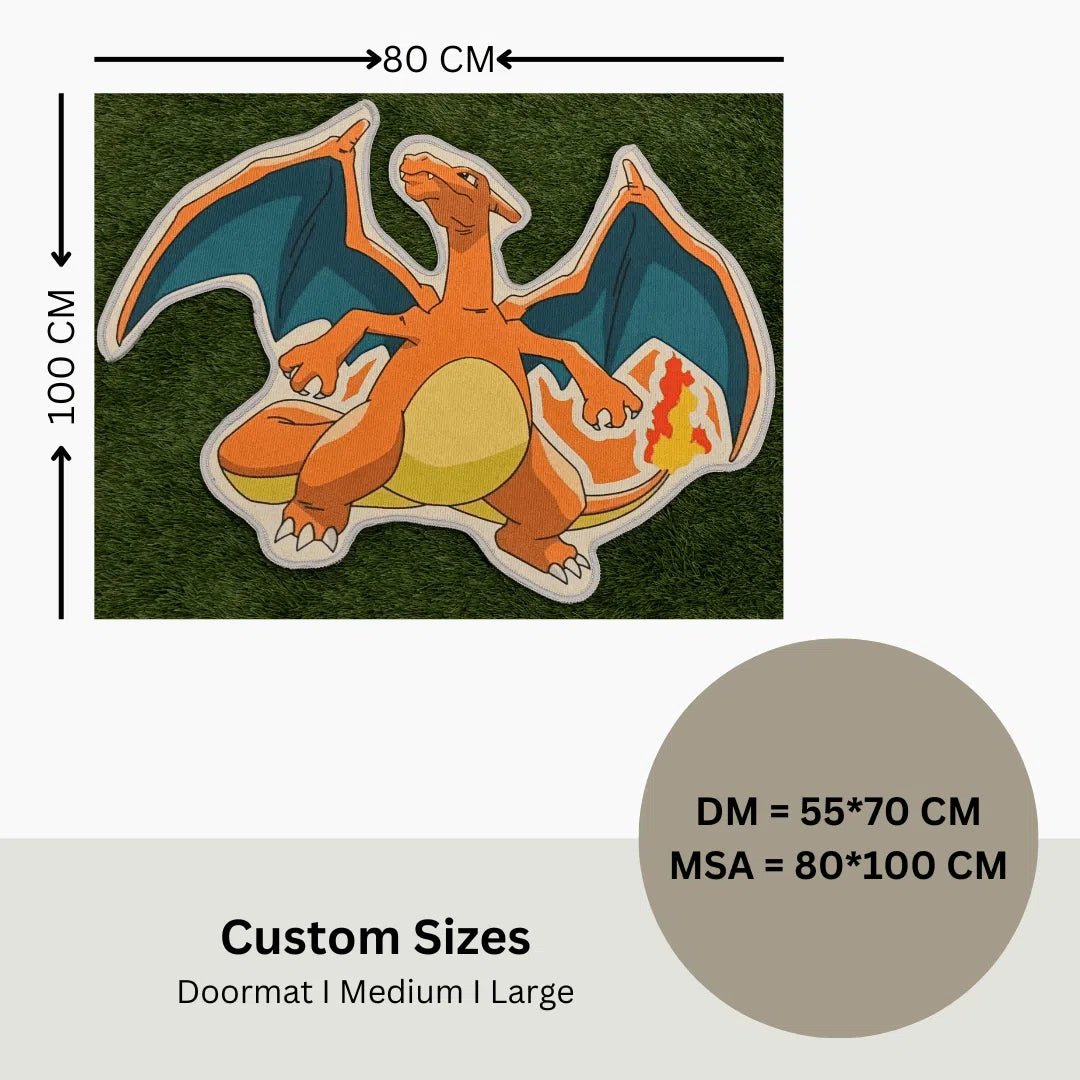 Custom Charizard Pokémon Rug – Perfect for Pokémon Fans - Custom Rug | Sirenicate Rugs