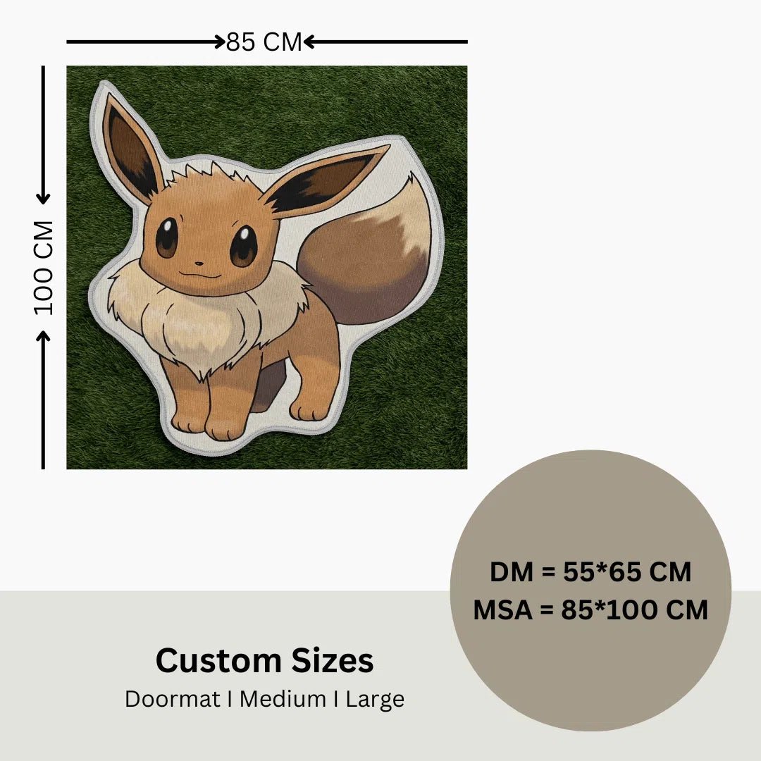 Custom Eevee Pokemon Rug – Soft, Plush, and Vibrant Area Rug for Fans - Custom Rug | Sirenicate Rugs