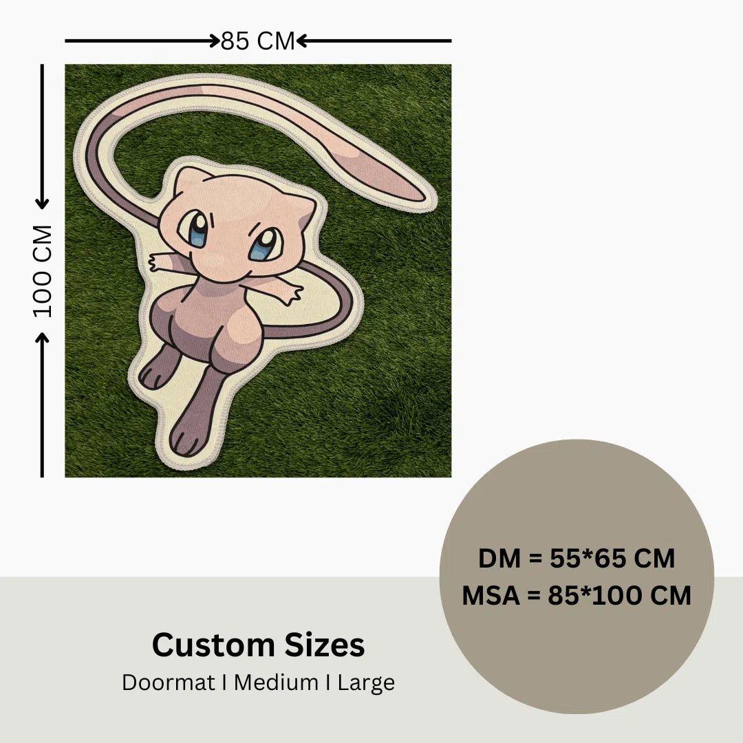 Custom Mew Rug – High - Quality Pokémon Area Rug for Fans - Custom Rug | Sirenicate Rugs