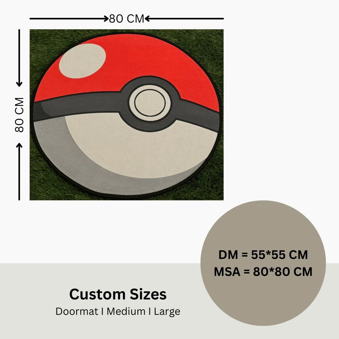 Custom Pokéball Rug – A Must - Have for Pokémon Fans - Custom Rug | Sirenicate Rugs