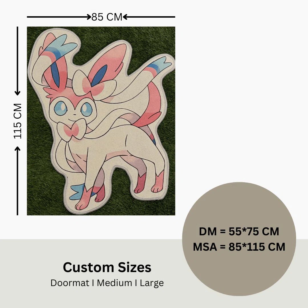 Custom Sylveon Pokemon Rug | Soft, High - Quality Area Rug for Pokemon Fans - Custom Rug | Sirenicate Rugs