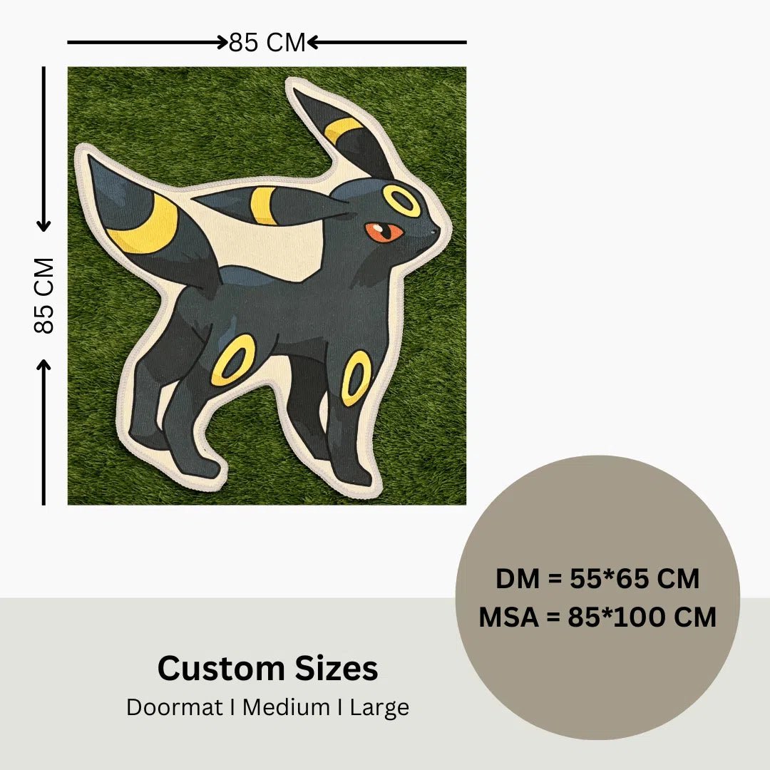 Custom Umbreon Pokemon Rug | Limited Edition Eevee Evolution Decor - Custom Rug | Sirenicate Rugs