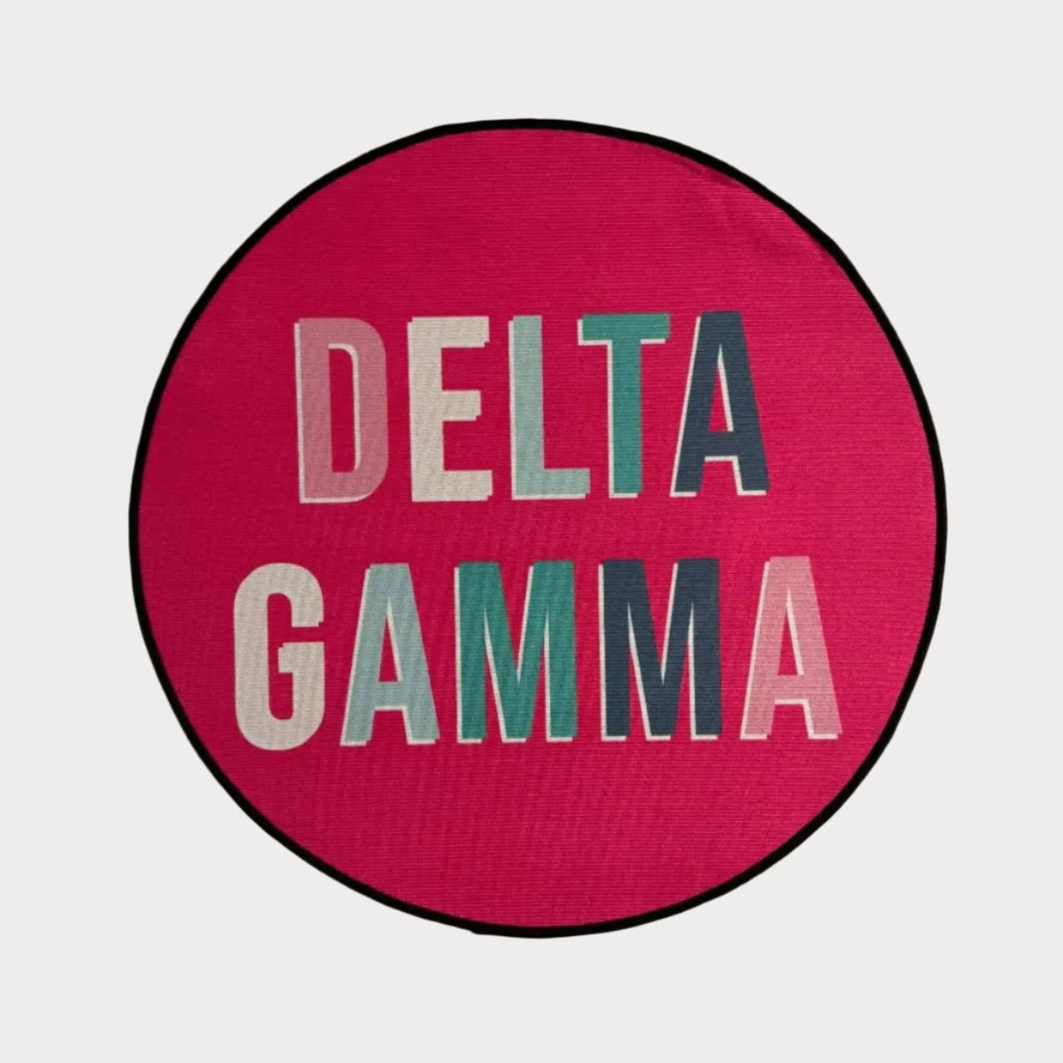 Delta Gamma Custom Sorority Rug – Vibrant Pink Circle Design - Custom Rug | Sirenicate Rugs