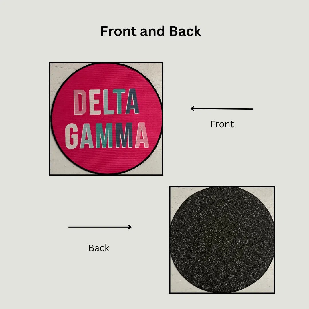 Delta Gamma Custom Sorority Rug – Vibrant Pink Circle Design - Custom Rug | Sirenicate Rugs