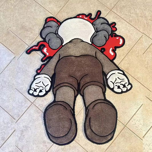 Tufted Face Plant KAWS Custom Rug, Front Side