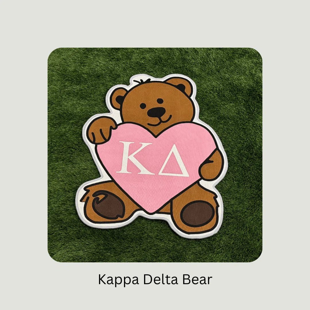 Kappa Delta Bear Custom Sorority Rug – Greek Life Decor with Heart - Custom Rug | Sirenicate Rugs