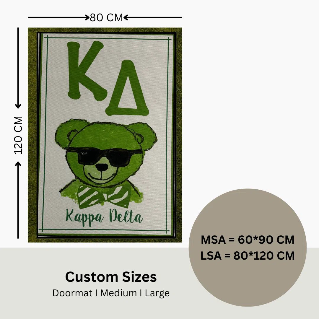 Kappa Delta Bear Custom Sorority Rug – Stylish Greek Life Decor - Custom Rug | Sirenicate Rugs