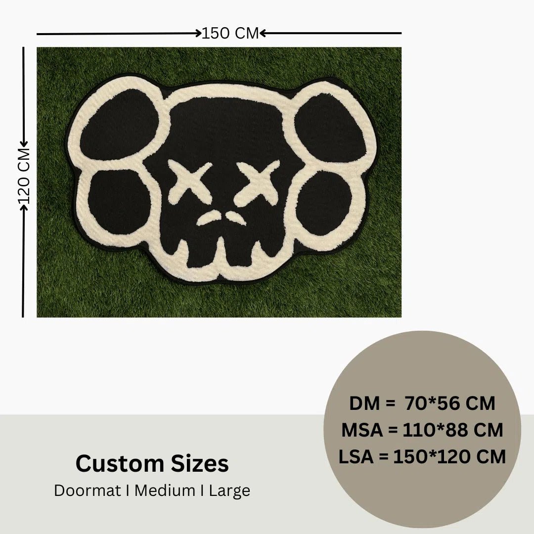 KAWS Head Rug – Monochrome Edition - Custom Rug | Sirenicate Rugs