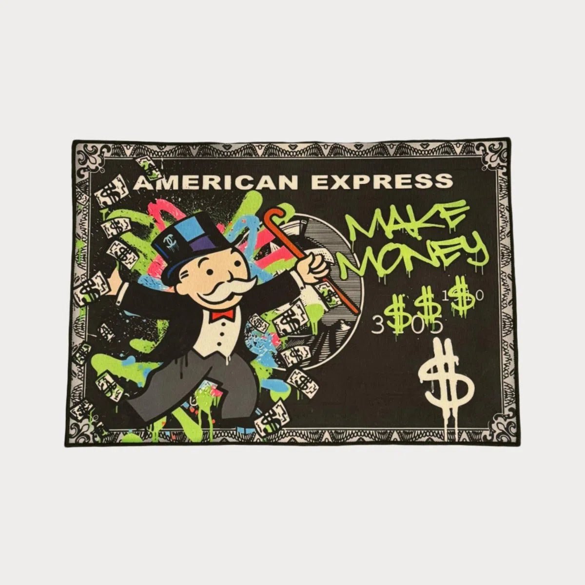 Make Money Black Amex Rug - Custom Rug | Sirenicate Rugs