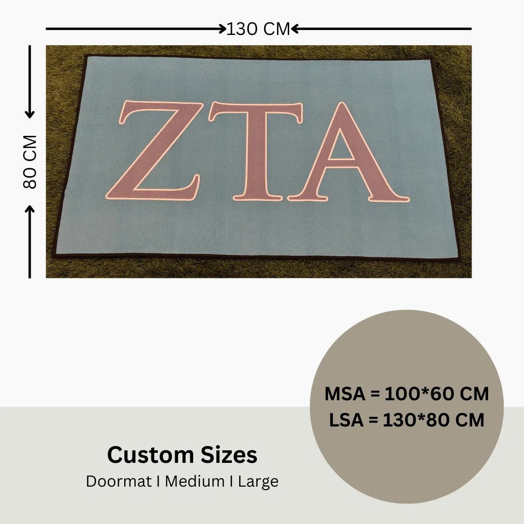 ZETA Letters Greek Life Rug – Custom Sorority Decor - Custom Rug | Sirenicate Rugs